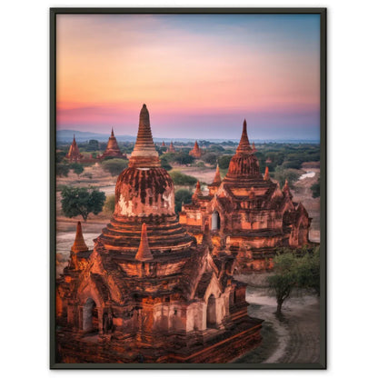 Poster Bagan Myanmar Panorama Bild zur Golden Hour 1