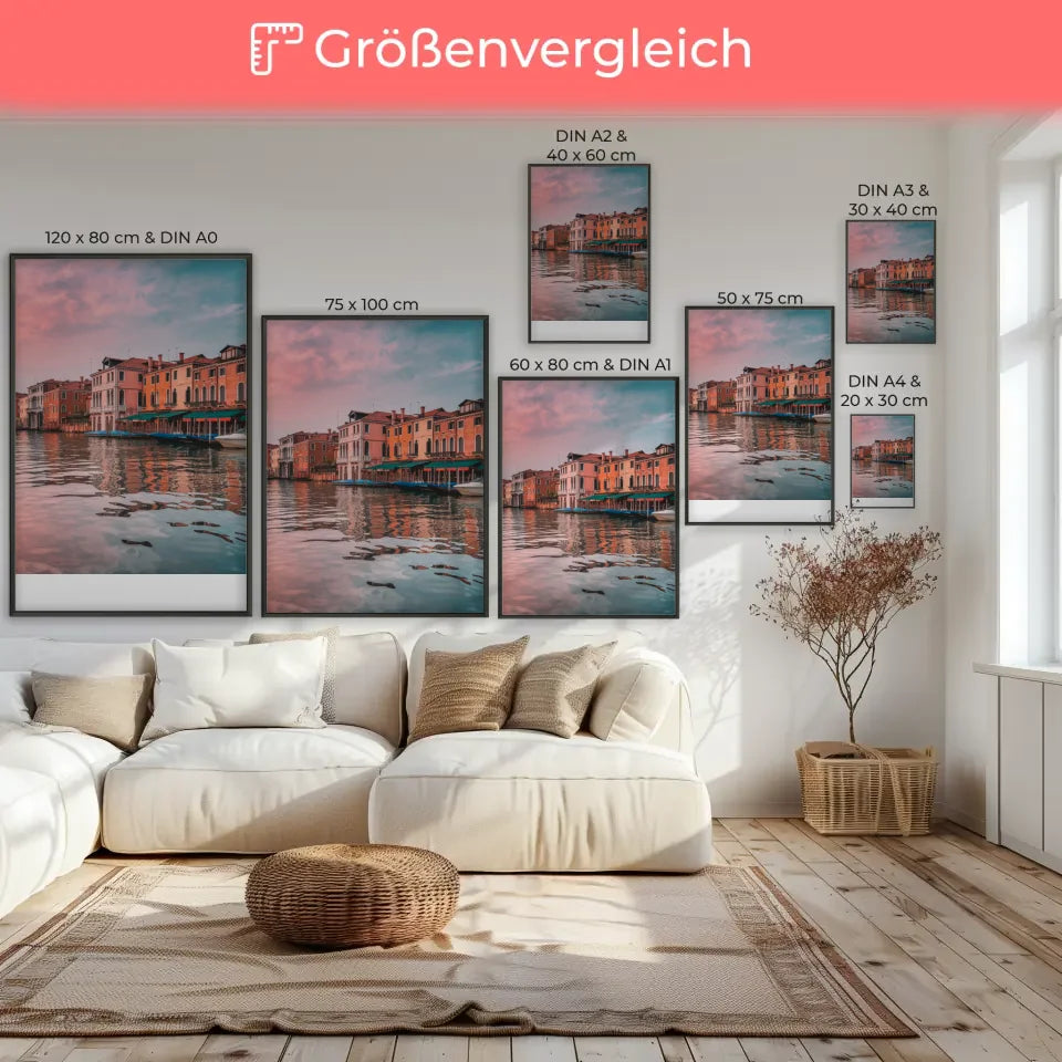 Venedig Panorama Bild Poster zur Golden Hour 7