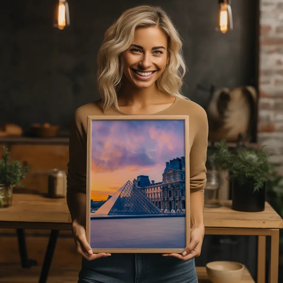 Poster Louvre Panorama zur Goldenen Stunde dekorativ 2