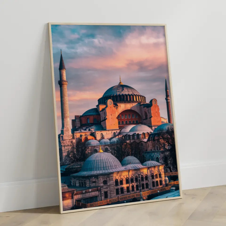 Panorama Bild Hagia Sophia Poster zur Goldenen Stunde Sunset 3