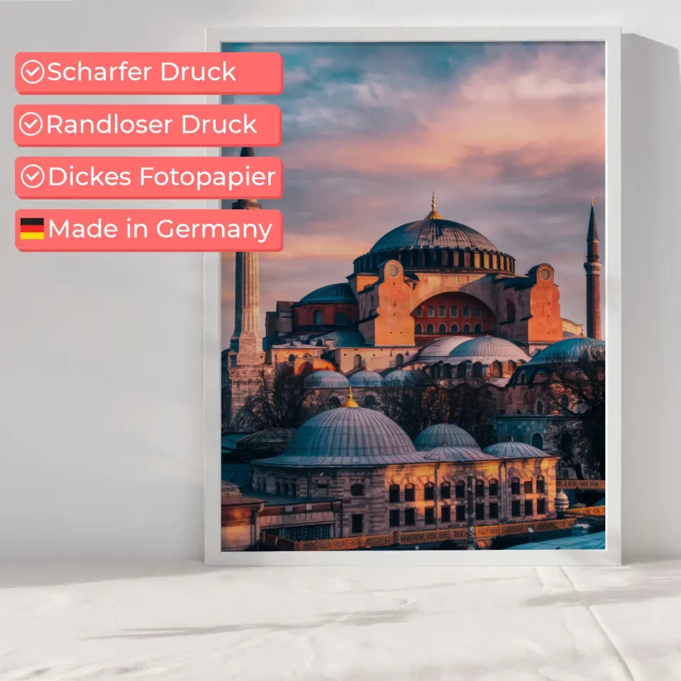 Panorama Bild Hagia Sophia Poster zur Goldenen Stunde Sunset 6