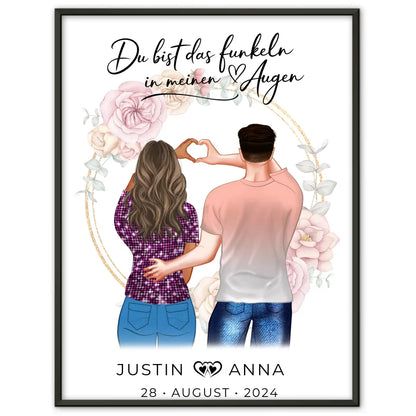 Personalisiertes Poster Paare Figuren Du Bist Das Funkeln In Meinen Augen