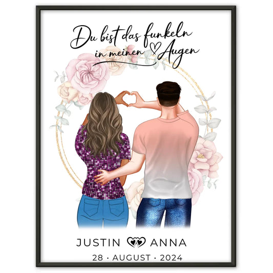 Personalisiertes Poster Paare Figuren Du Bist Das Funkeln In Meinen Augen