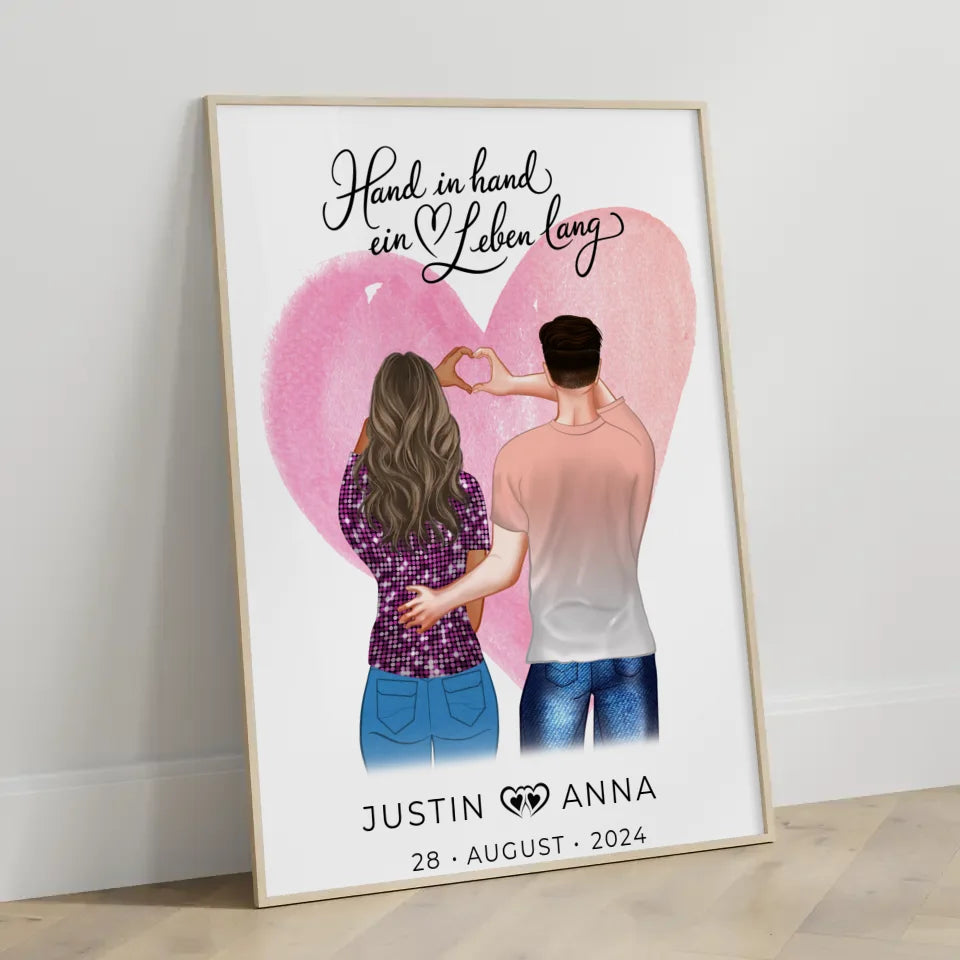 Personalisiertes Liebes Paare Figuren Hand In Hand Ein Leben Lang