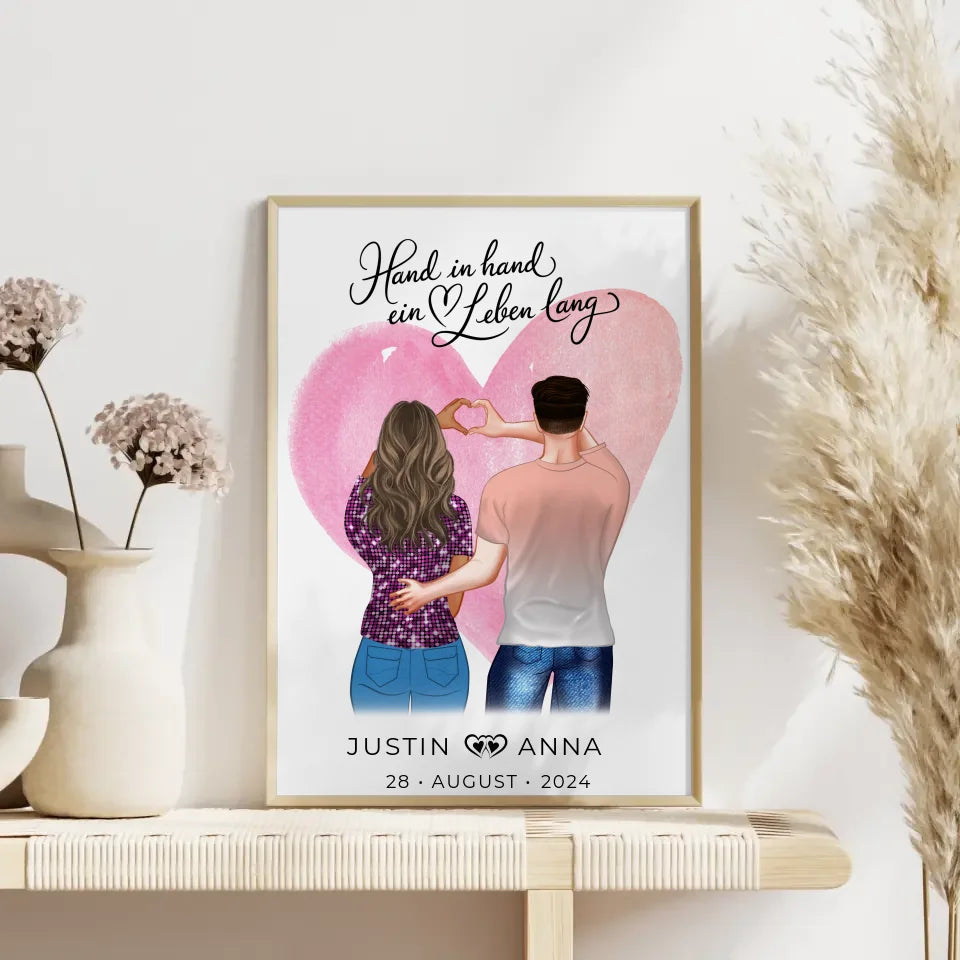 Personalisiertes Liebes Paare Figuren Hand In Hand Ein Leben Lang
