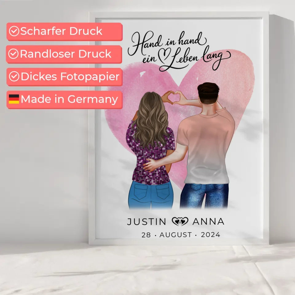 Personalisiertes Liebes Paare Figuren Hand In Hand Ein Leben Lang