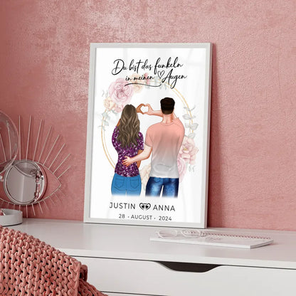 Personalisiertes Poster Paare Figuren Du Bist Das Funkeln In Meinen Augen