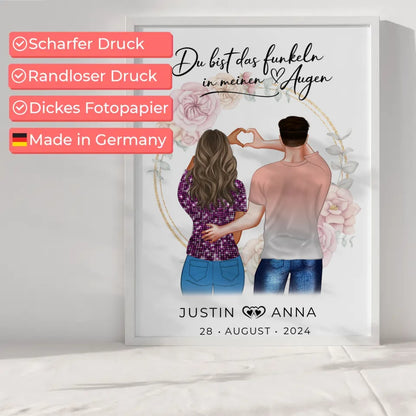 Personalisiertes Poster Paare Figuren Du Bist Das Funkeln In Meinen Augen