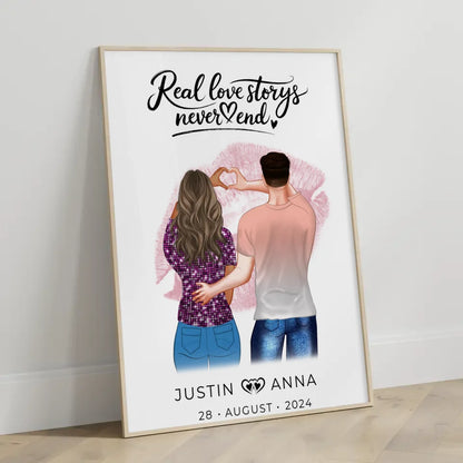 Poster Paare Figuren Real Love Storys Never End