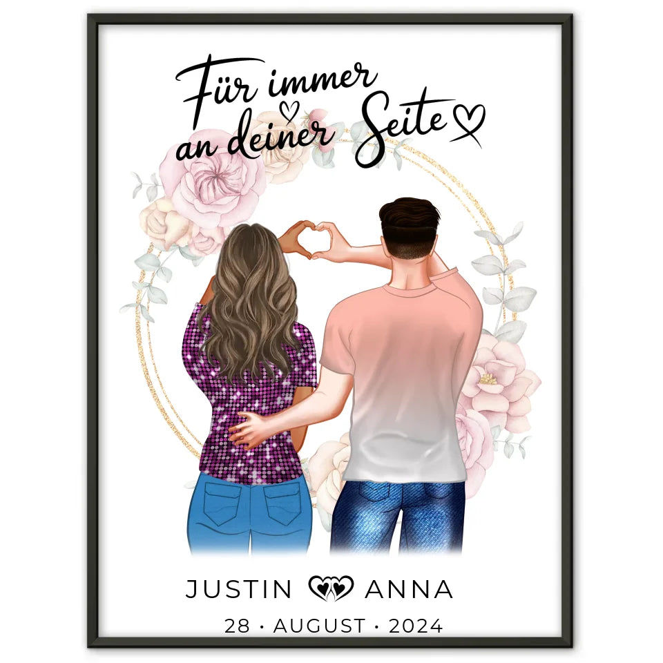 Personalisiertes Paar Poster Figuren Für Immer An Deiner Seite Verliebte
