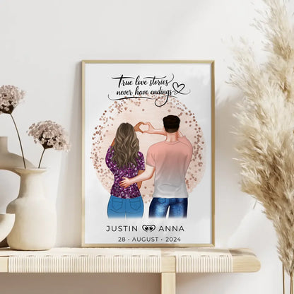 Poster für Paare Figuren True Love Stories Never Have Endings