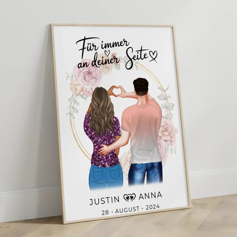 Personalisiertes Paar Poster Figuren Für Immer An Deiner Seite Verliebte