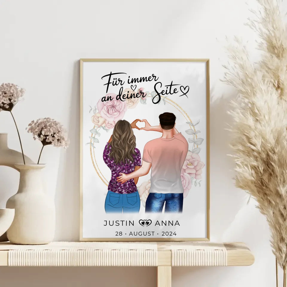 Personalisiertes Paar Poster Figuren Für Immer An Deiner Seite Verliebte