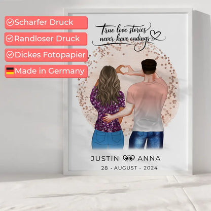 Poster für Paare Figuren True Love Stories Never Have Endings