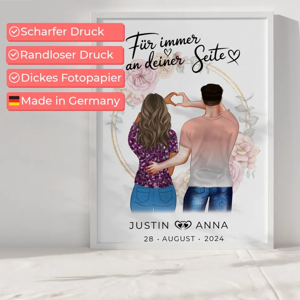 Personalisiertes Paar Poster Figuren Für Immer An Deiner Seite Verliebte