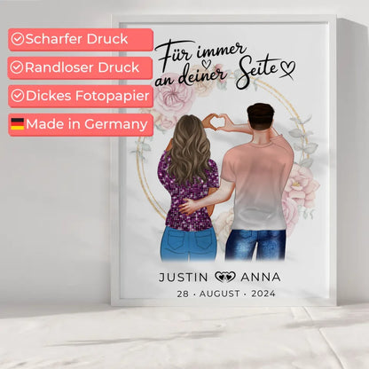Personalisiertes Paar Poster Figuren Für Immer An Deiner Seite Verliebte