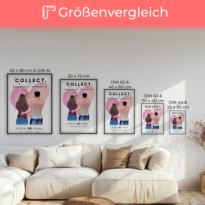 Personalisiertes Poster Paare Figuren Collect Beautiful Moments mit Namen