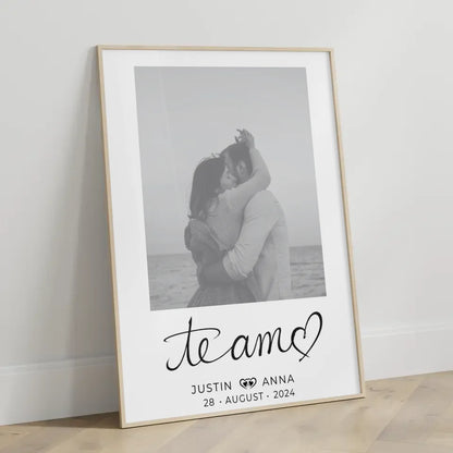 Personalisiertes Paar Poster mit Namen und Datum Te Amo