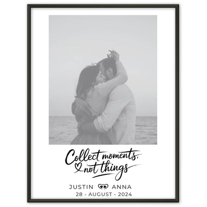Personalisiertes Foto Poster Paare mit Namen Collect Moments Not Things