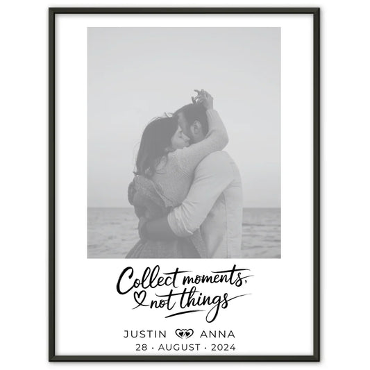 Personalisiertes Foto Poster Paare mit Namen Collect Moments Not Things