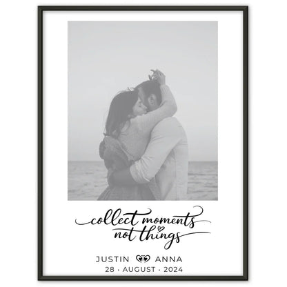 Personalisiertes Foto Poster für Paare mit Namen Collect Moments Black & White