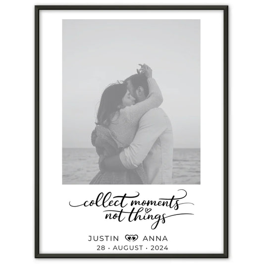 Personalisiertes Foto Poster für Paare mit Namen Collect Moments Black & White