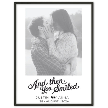 Personalisiertes Foto Poster Paare mit Namen And Then You Smiled