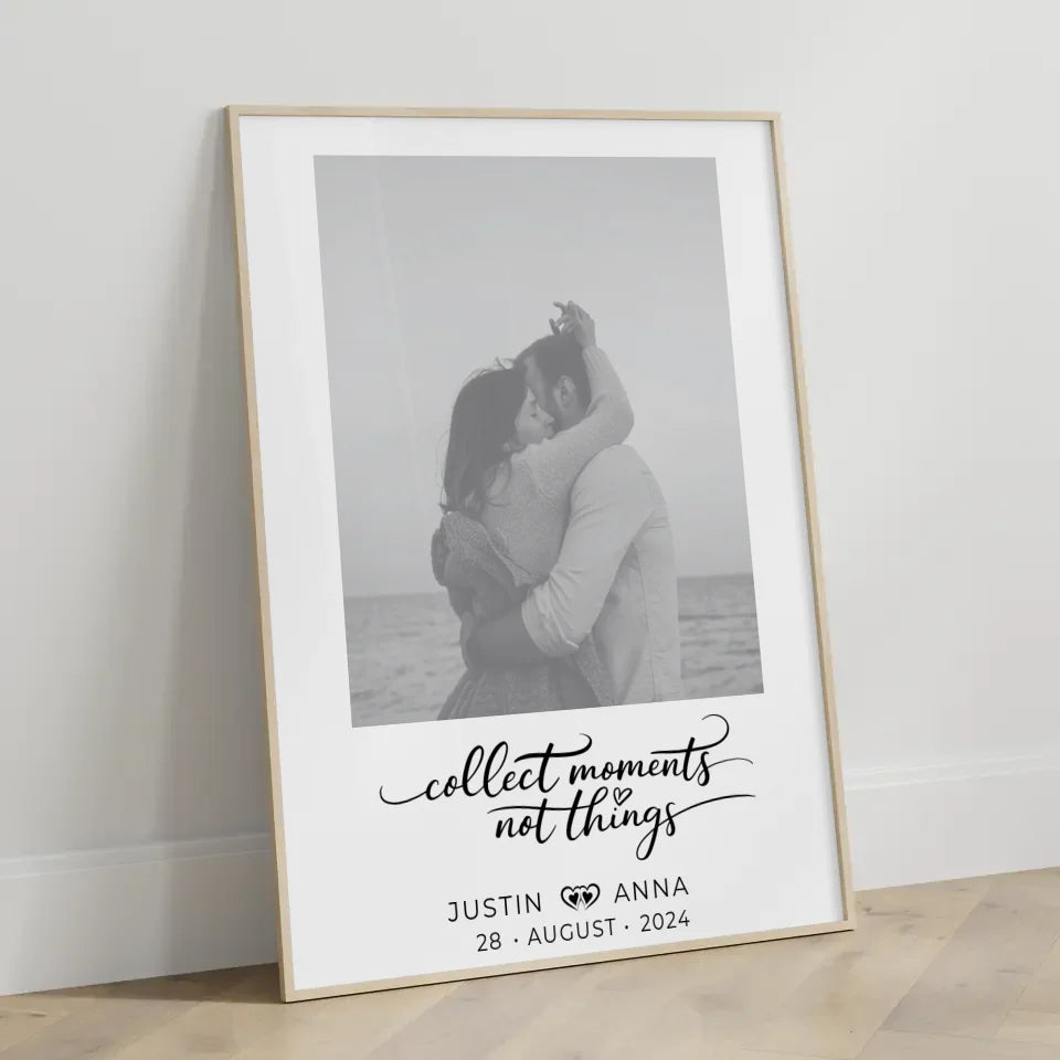 Personalisiertes Foto Poster für Paare mit Namen Collect Moments Black & White