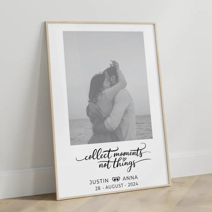 Personalisiertes Foto Poster für Paare mit Namen Collect Moments Black & White