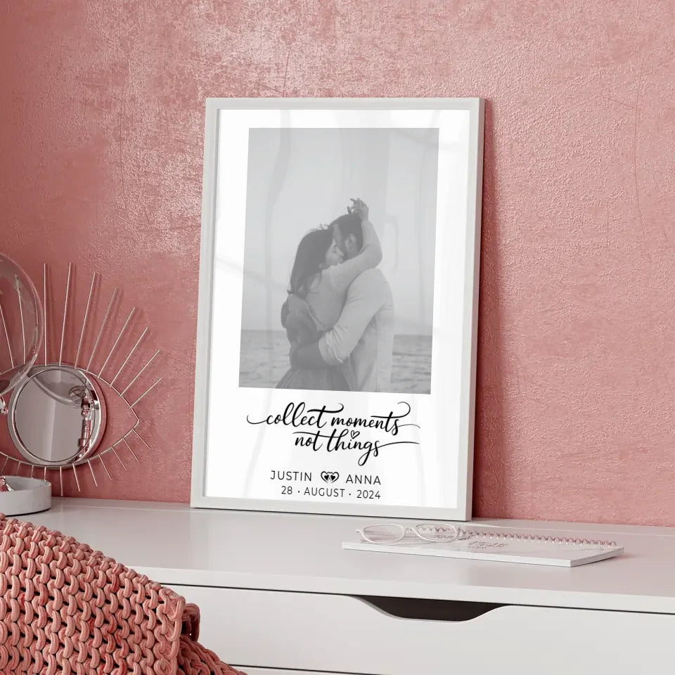 Personalisiertes Foto Poster für Paare mit Namen Collect Moments Black & White