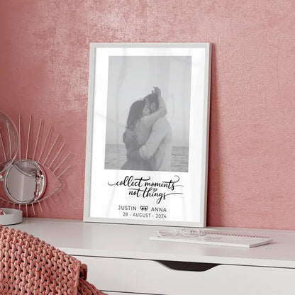Personalisiertes Foto Poster für Paare mit Namen Collect Moments Black & White