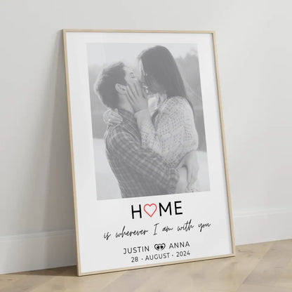 Personalisiertes Poster Paare Mit Namen Home Is Wherever I Am With You