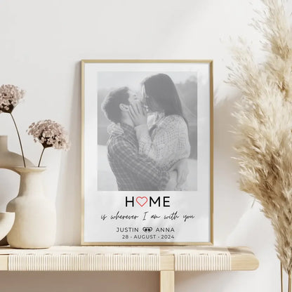 Personalisiertes Poster Paare Mit Namen Home Is Wherever I Am With You