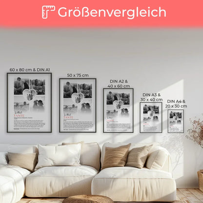 Personalisiertes Poster Definition Tante 5 Fotos Schwarz Weiß mit Name