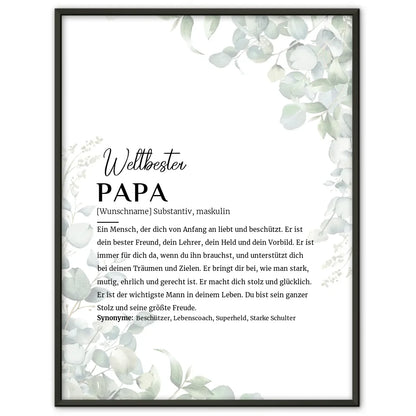 Personalisiertes Poster Definition Papa Eukalyptus mit Name Geschenkidee