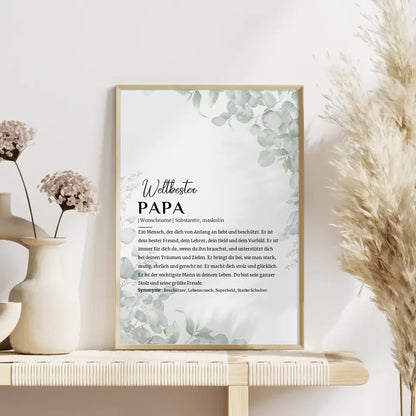 Personalisiertes Poster Definition Papa Eukalyptus mit Name Geschenkidee