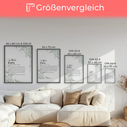 Personalisiertes Poster Definition Papa Eukalyptus mit Name Geschenkidee