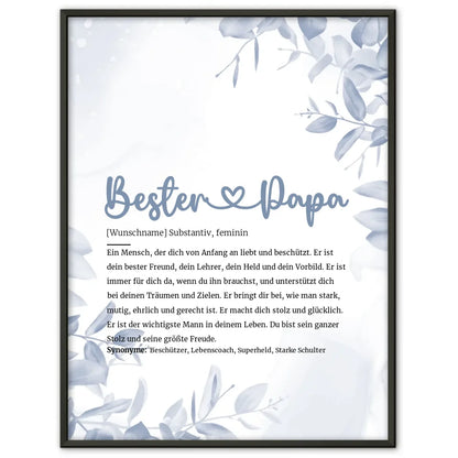 Personalisiertes Poster Definition Bester Papa Herz mit Name gestalten