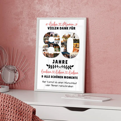 Personalisiertes Poster für Mama zum 80 Geburtstag mit Fotos und Wunschtext 5