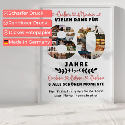 Personalisiertes Poster für Mama zum 80 Geburtstag mit Fotos und Wunschtext 6