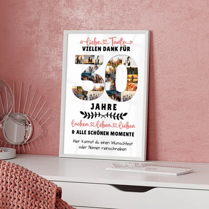 Personalisiertes Poster für Tante zum 30. Geburtstag mit Fotos und Wunschtext 5