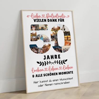 Personalisiertes Poster für Patentante zum 50 Geburtstag mit WunschtextFotos 3
