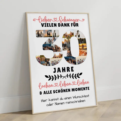 Personalisiertes Poster Schwager 30 Geburtstag Fotos Momente Wunschtext