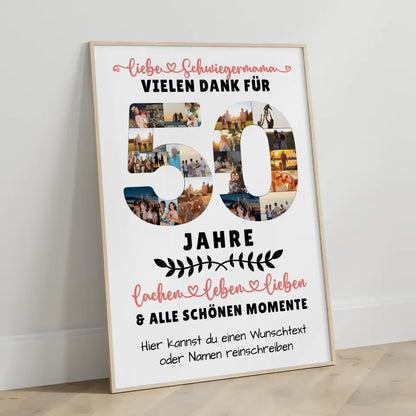 Personalisiertes Poster Schwiegermama 50 Geburtstag mit Fotos Wunschtext 3