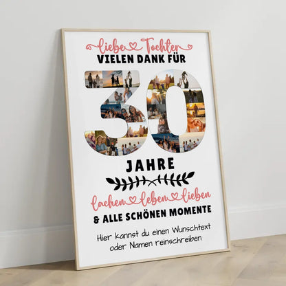 Personalisiertes Poster Tochter 30 Geburtstag Fotos Momente Wunschtext 3