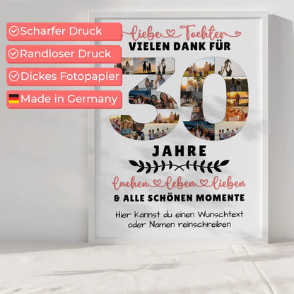 Personalisiertes Poster Tochter 30 Geburtstag Fotos Momente Wunschtext 6
