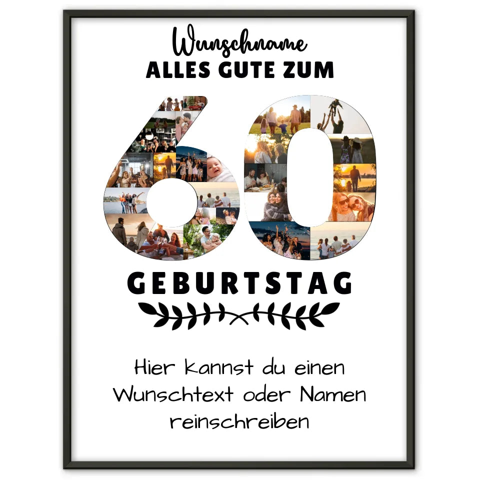 Personalisiertes Poster 60 Geburtstag Wunschname Wunschtext mit Namen