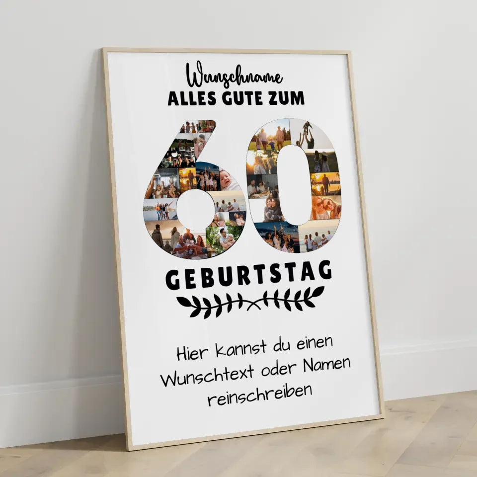 Personalisiertes Poster 60 Geburtstag Wunschname Wunschtext mit Namen