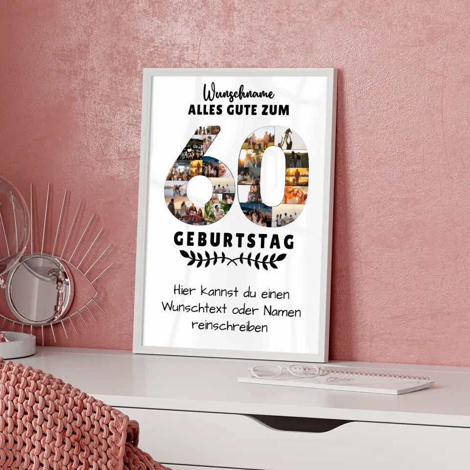 Personalisiertes Poster 60 Geburtstag Wunschname Wunschtext mit Namen