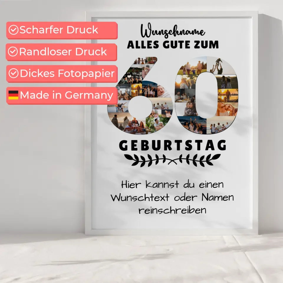 Personalisiertes Poster 60 Geburtstag Wunschname Wunschtext mit Namen